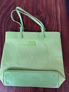 Michael Kors chartreuse color Embossed Logo Tote